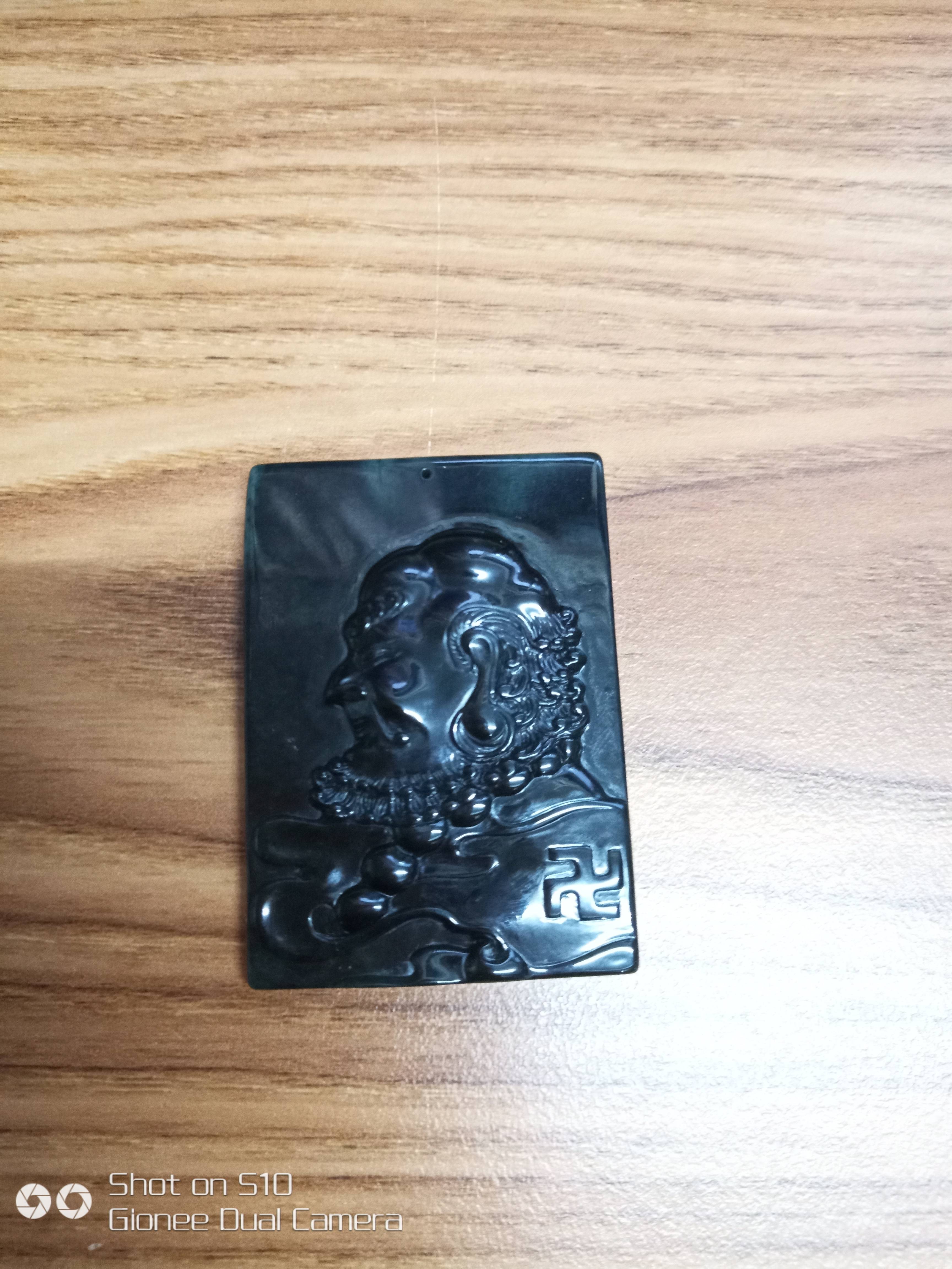 冰种墨翠达摩吊坠挂件