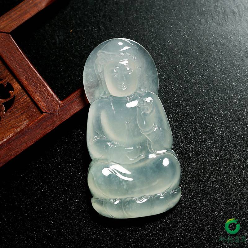 缅甸翡翠 A货 冰种吊坠 观音 25克