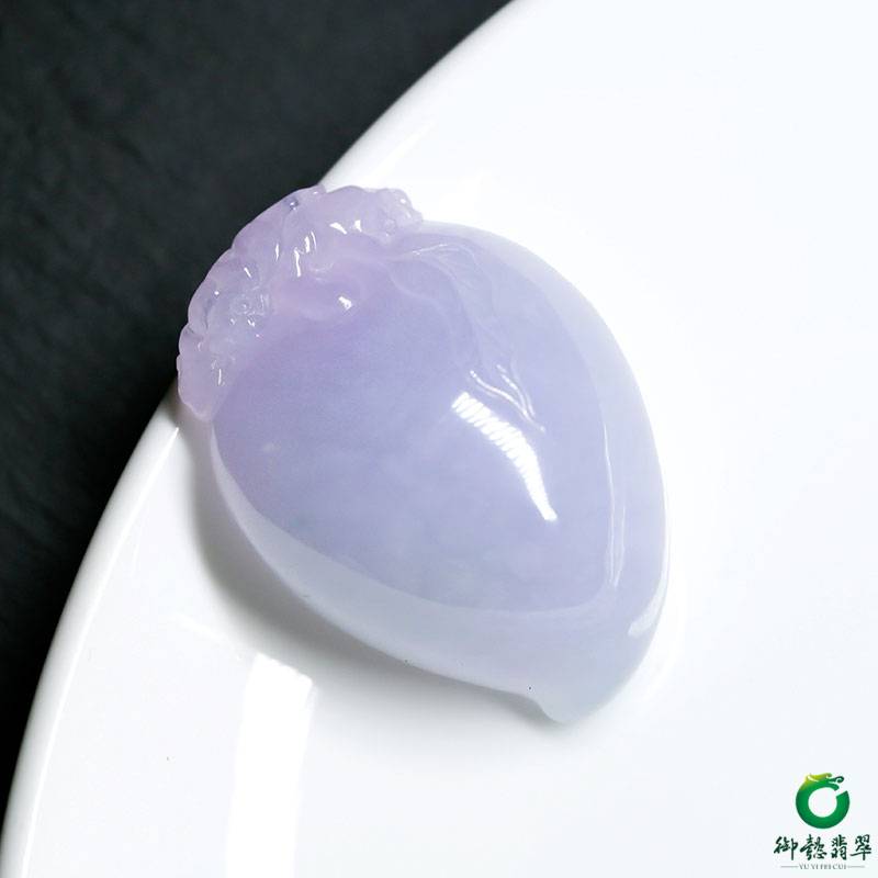 缅甸翡翠A货紫罗兰吊坠 灵猴献瑞 38.3克