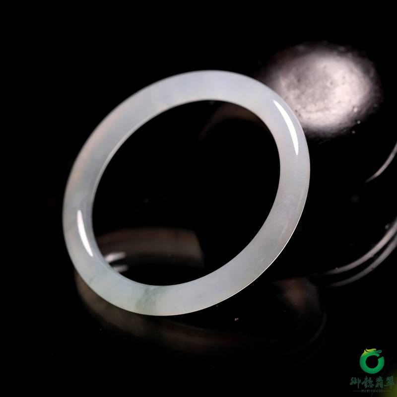 缅甸天然翡翠 冰飘蓝花 福镯 内径54.5mm 30.5克
