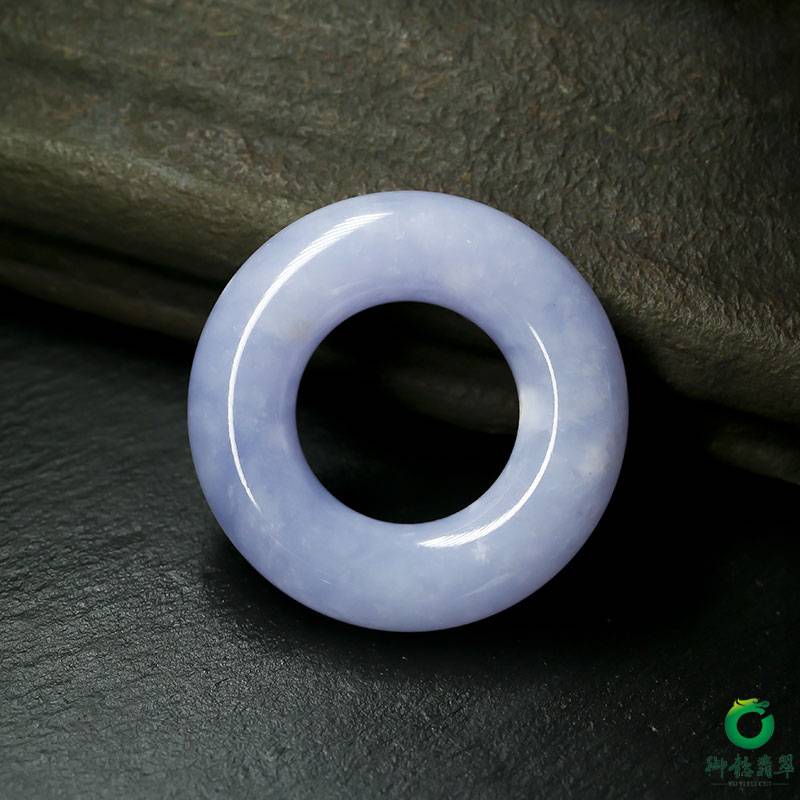 缅甸翡翠A货糯冰种紫罗兰吊坠 30克 图片2