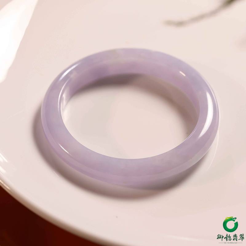 缅甸天然A货翡翠糯冰种紫罗兰手镯54.5mm