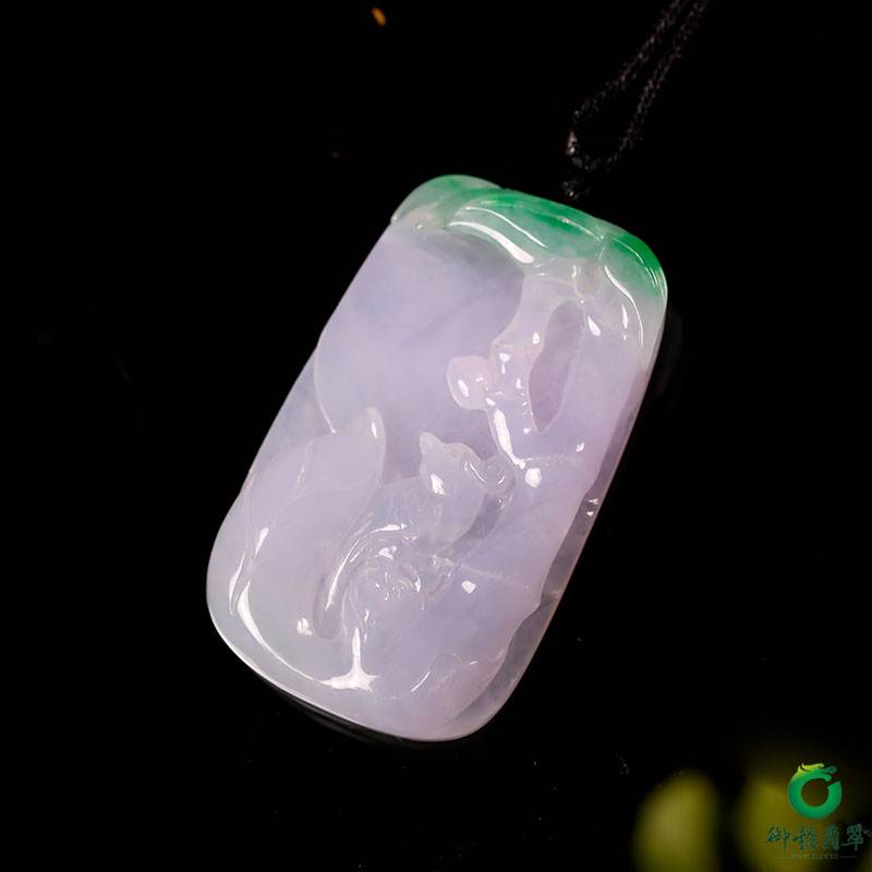 缅甸天然A货冰糯种春带彩紫罗兰翡翠 节节高升 15.6克 图片4