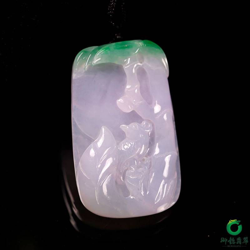 缅甸天然A货冰糯种春带彩紫罗兰翡翠 节节高升 15.6克 图片7