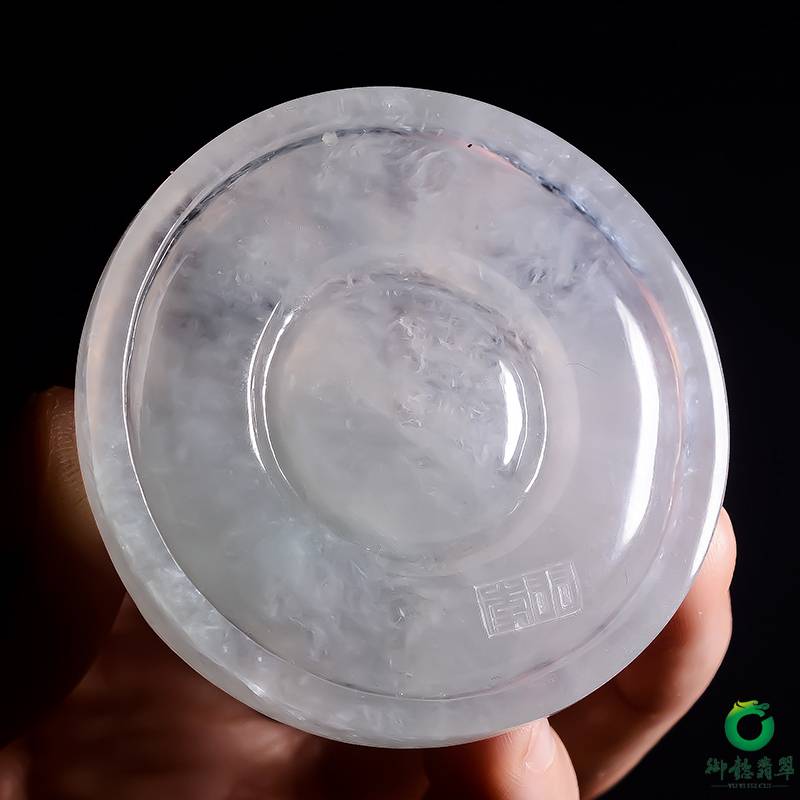 缅甸翡翠A货冰种淡晴水玉牌  田园牧歌 66.2克 图片8