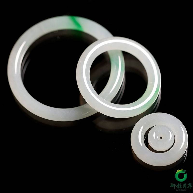 缅甸天然翡翠冰飘花 平安扣套装 同心同德 27.6克 图片6