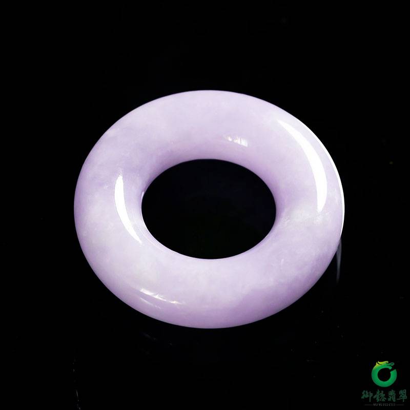 缅甸翡翠A货糯冰种挂件 玉环 44克 图片6