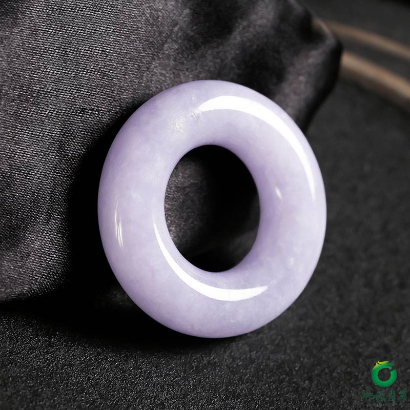 缅甸翡翠A货糯冰种挂件 玉环 44克 图片5