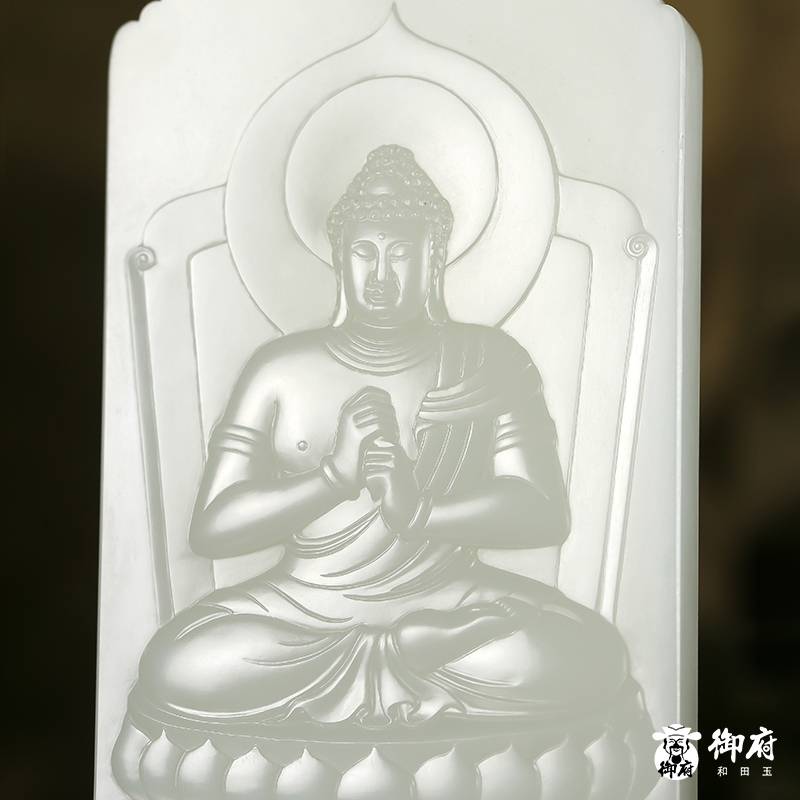 &ldquo;神工奖&rdquo;金奖 付雪飞工作室 重 1596.9克 新疆和田玉羊脂白玉籽料 八大守护神 图片5