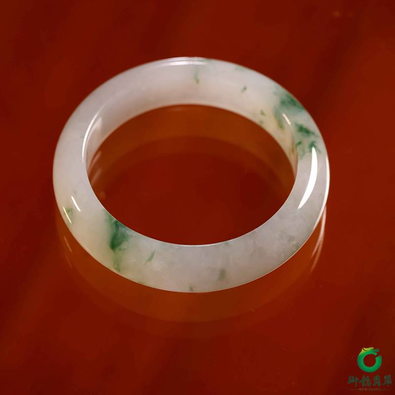 缅甸天然A货冰种飘花 手镯 内径57.5mm 78.4克 图片5