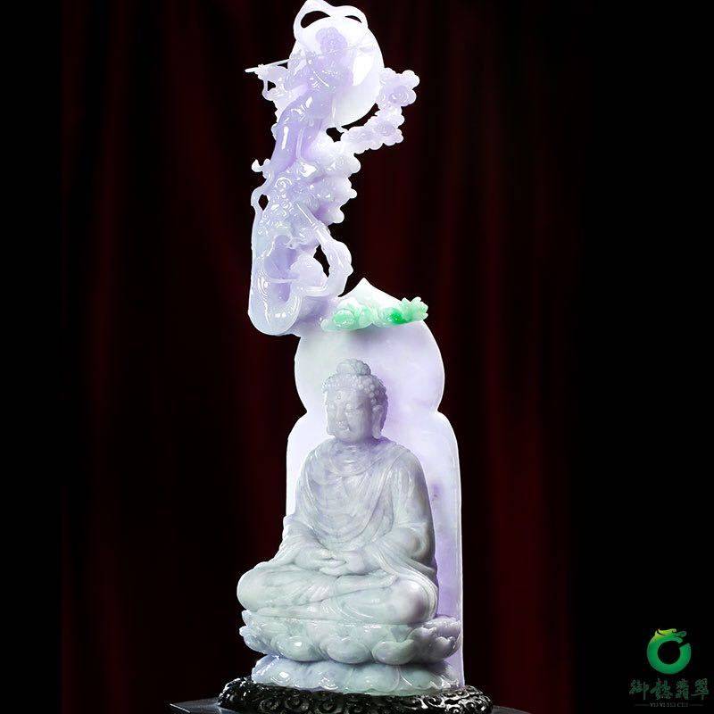 缅甸天然A货翡翠摆件 飞天奏佛音 1291克 图片10