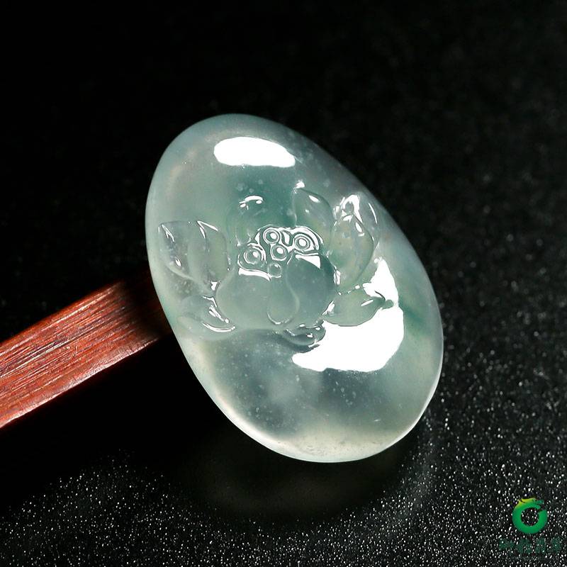 缅甸天然A货翡翠冰种挂件 和和美美 6.2克 图片3