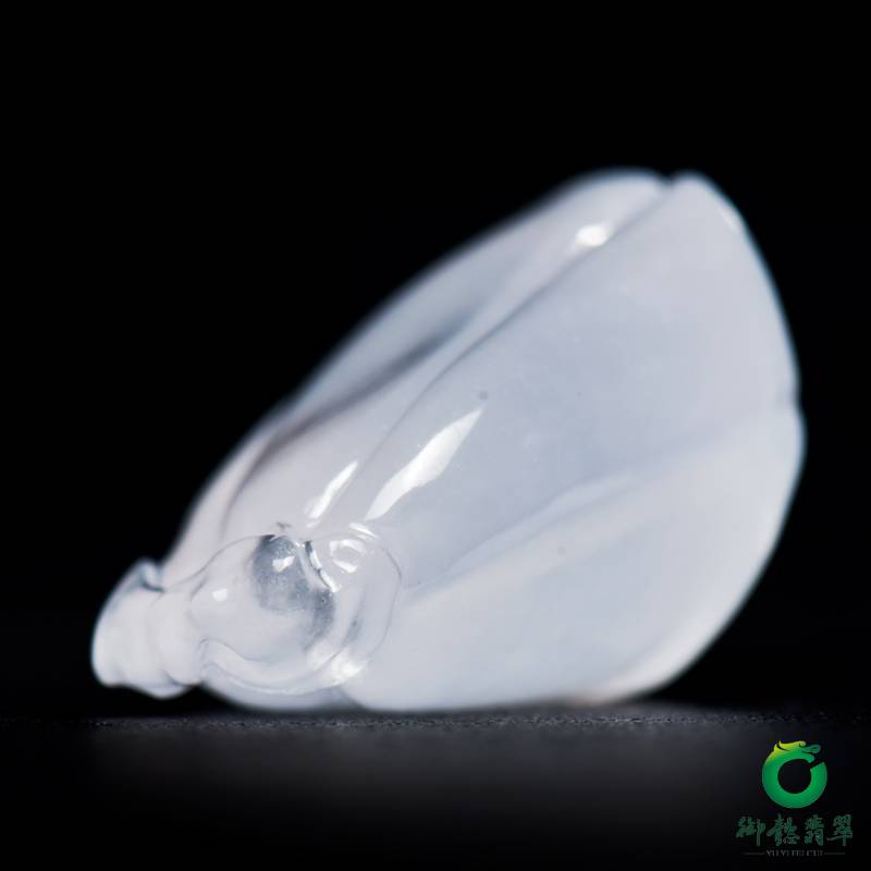 缅甸天然A货 翡翠冰种晴水喜事连连挂件 图片3