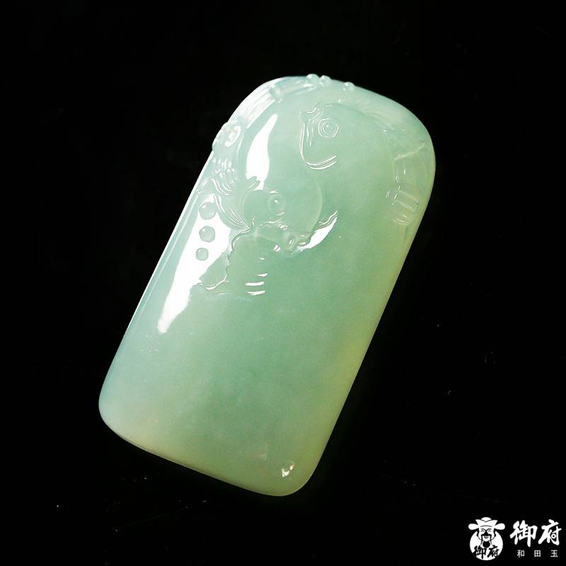 缅甸翡翠A货糯种挂坠 如鱼得水 60克 图片4