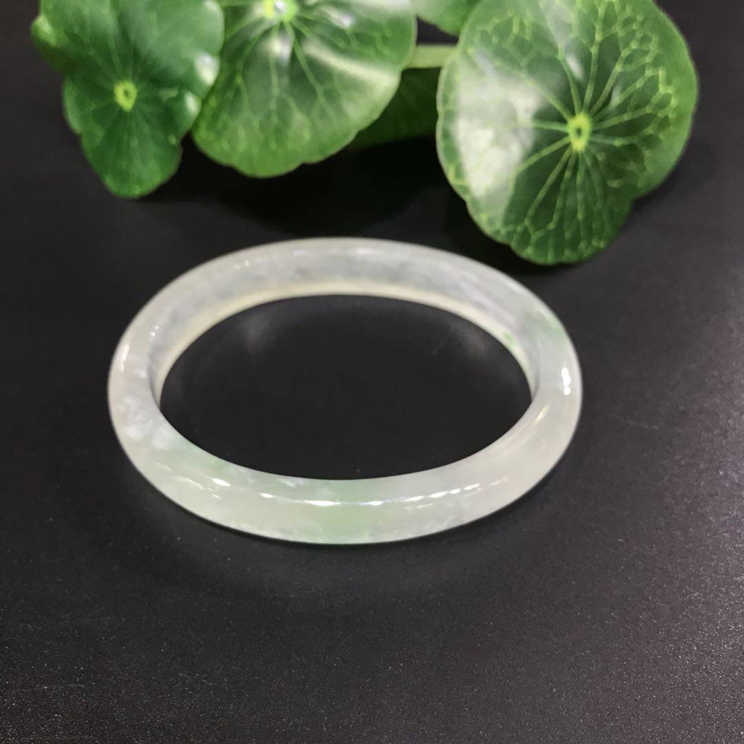 翡翠冰种飘阳绿 25.9克 手镯54mm