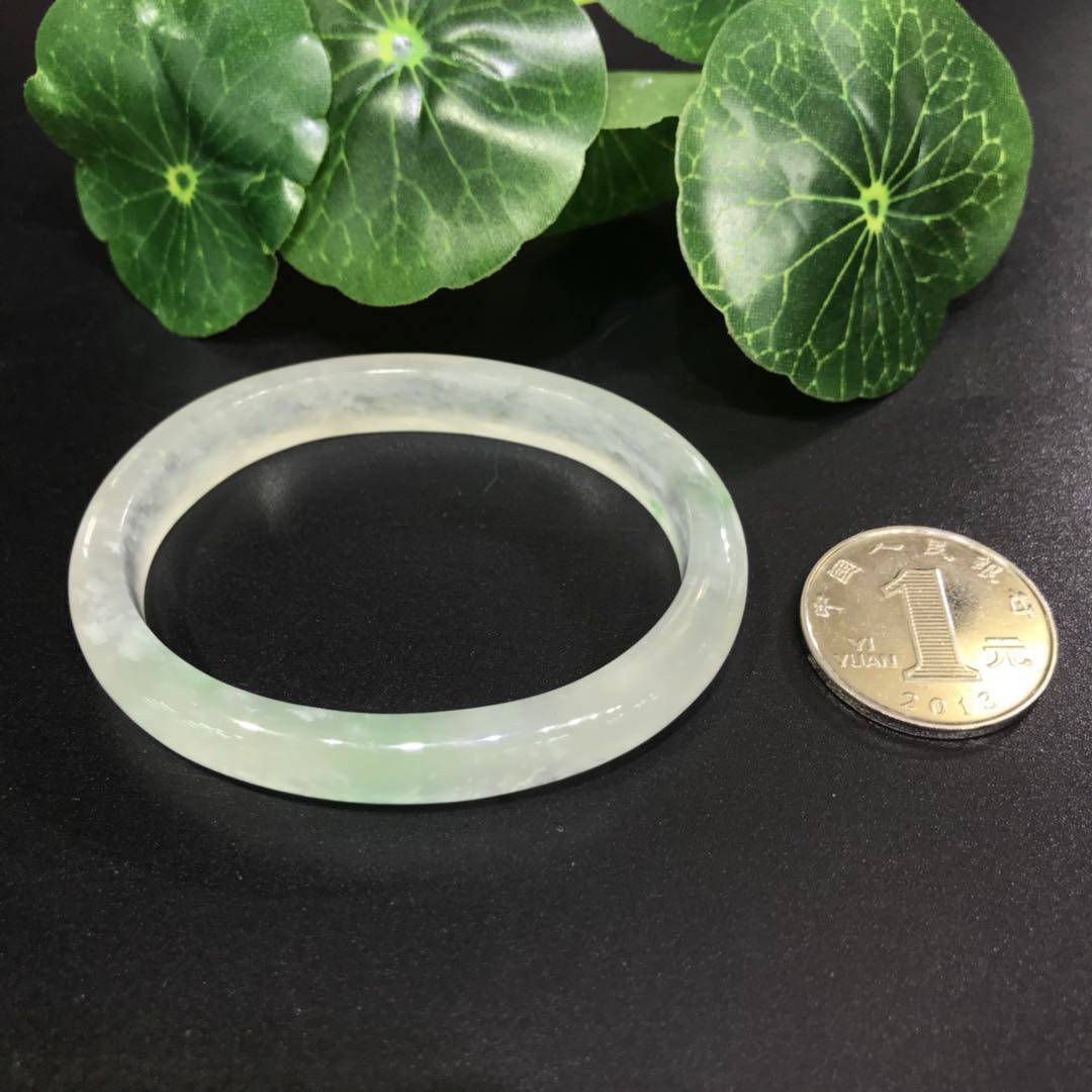 翡翠冰种飘阳绿 25.9克 手镯54mm