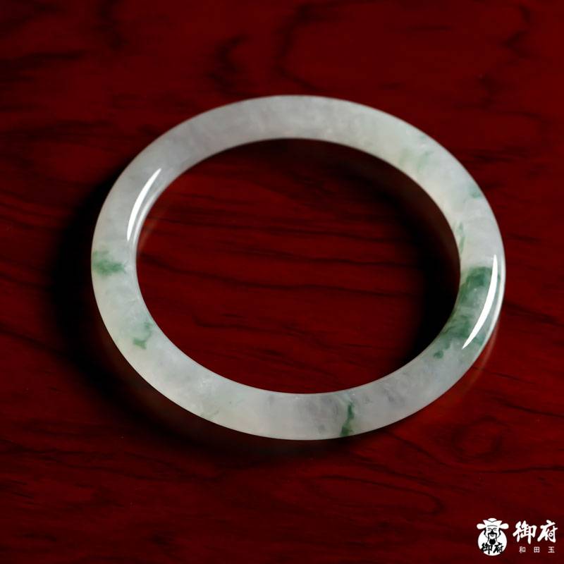 缅甸翡翠A货冰种飘花细圆条手镯 27.2克 内径54mm 图片6