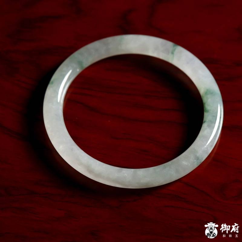 缅甸翡翠A货冰种飘花细圆条手镯 27.2克 内径54mm 图片5