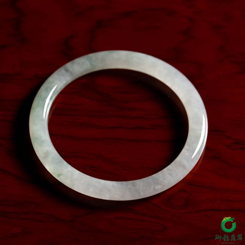 缅甸翡翠A货冰种飘花手镯 内径56mm 27.8克 图片3