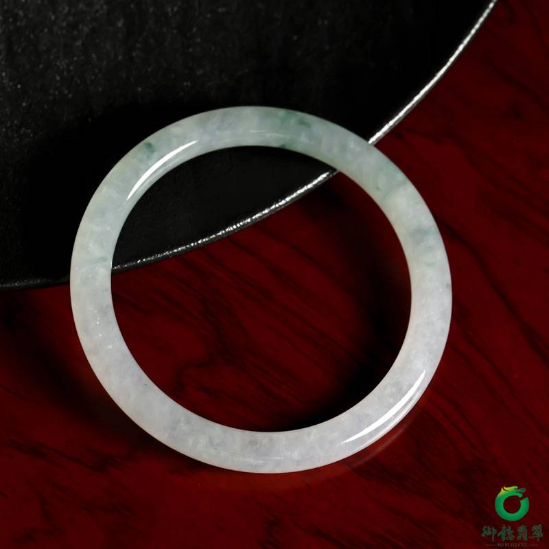 缅甸翡翠A货冰种飘花手镯 内径56mm 27.8克 图片5